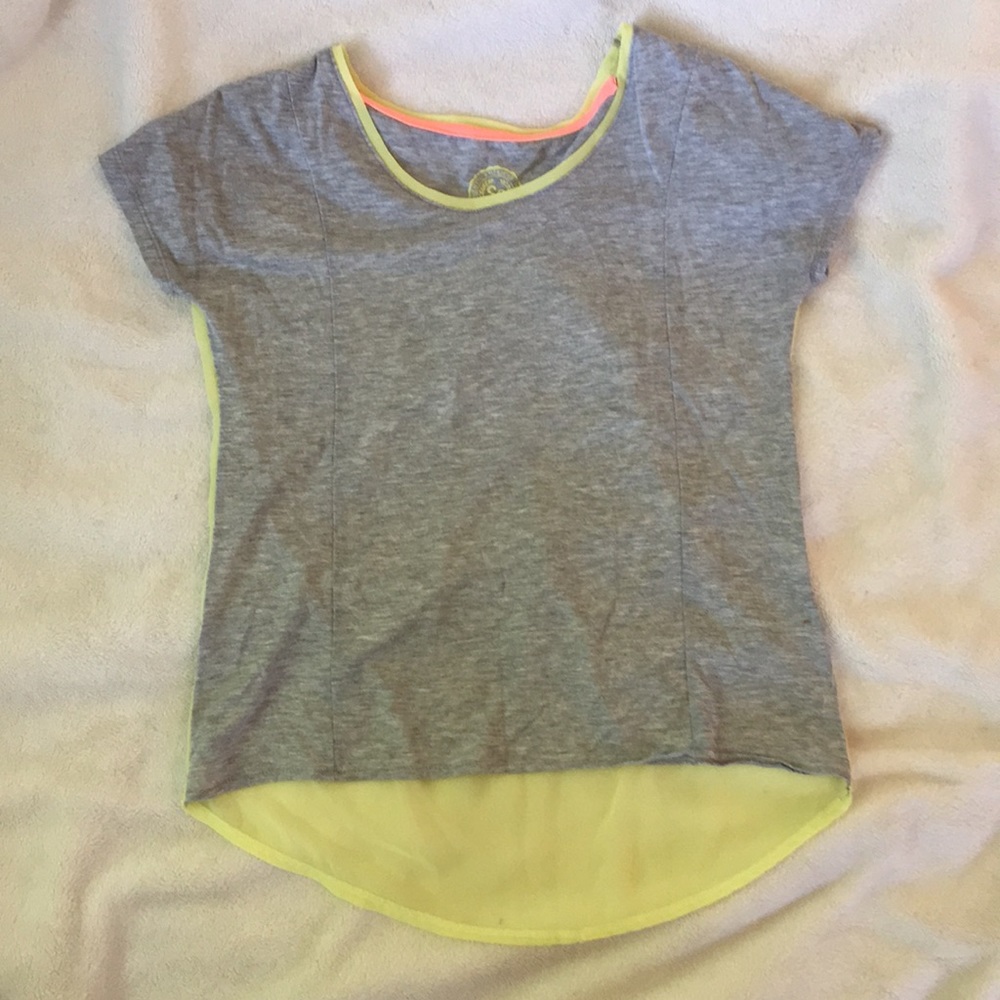Grey and Yellow Short Sleeve Shirt